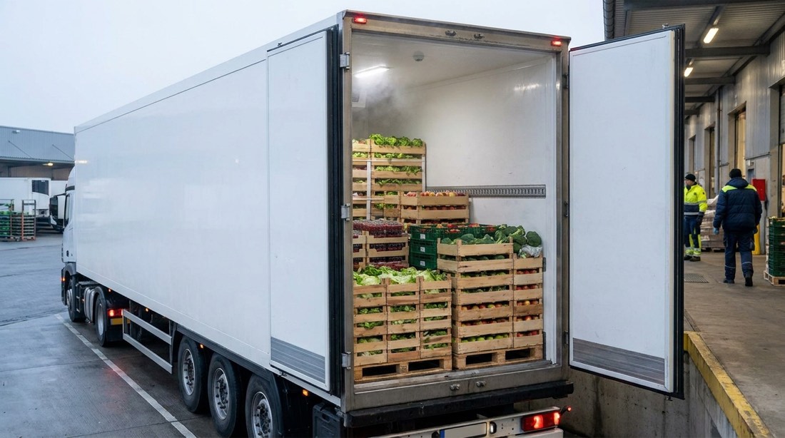 Camión refrigerado con mercadería de cadena de frío