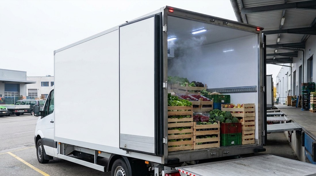 Camión refrigerado con mercadería de cadena de frío