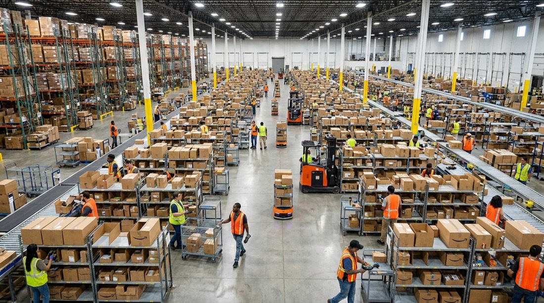 Depósito de fulfillment de e-commerce en plena operación