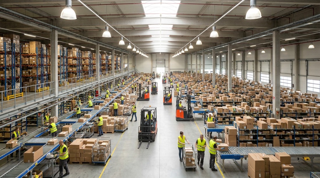 Depósito de fulfillment de e-commerce en plena operación
